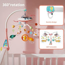 Baby Musical Crib Mobile with Night Lights and Relaxing Music,Hanging Rotating Animals Rattles,Stars Projection,Remote Control,for Boy Girl Newborn Baby Toys（Pink） by TinyTreasures Baby Boutique
