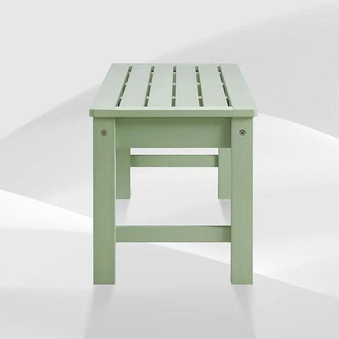Psilvam Outdoor Bench, Two Person Poly Lumber Porch Bench, Weatherproof Garden Bench That Never Rot and Fade, All-Weather Patio Bench Suit for Garden, Porch, and Park (Green), photo 7 of 7
