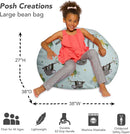 Posh Creations Bean Bag Chair for Kids, Teens, and Adults Includes Removable and Machine Washable Cover, Canvas Sloth and Trees, 38in - Large by TinyTreasures Baby Boutique