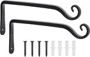 Gtongoko 2 Pack 10 Inch Plant Hangers Outdoor Metal Hanging Plant Bracket Bird Feeder Wall Hooks for Hanging Flower Basket, Wind Chimes, Solar Lanterns, Black by GreenHaven Gardens
