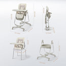 6 in 1 Convertible High Chairs for Babies and Toddlers,Portable High Chair with Dishwasher Tray and 4 Wheel,Booster Seat for Dining Table,Foldable Toddle and Baby Feeding Highchair (White) by TinyTreasures Baby Boutique