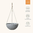 LA JOLIE MUSE Hanging Planter Flower Plant Pots - 10 Inch Indoor Outdoor Balcony Patio Hanging Basket Set of 2, Marble Pattern by GreenHaven Gardens