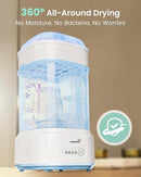 Bottle Sterilizer and Dryer, Compact Electric Steam Baby Bottle Sterilizer (Esterilizador de Biberones), Bottle Sanitizer for Baby Bottles, Pacifiers, Pump Parts Blue by TinyTreasures Baby Boutique