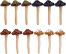 Peohud 12 Pack Ceramic Garden Mushrooms, Lawn Ornament Decor Mushrooms for Fairy Garden, Yard, Indoor, Outdoor, 4.7 Inch