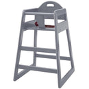 Wooden High Chair for Baby & Toddler – Restaurant-Style Stackable HighChair with Commercial Grade Solid Wood for Dining Table & Kitchen – Compact & Portable Design for Home & Restaurant Use - Gray by TinyTreasures Baby Boutique
