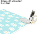 Encasa XO Ironing Mat/Pad (Large 48"x28") with 3mm Padding & Silicone Iron Rest for Steam Pressing on Tabletop or Bed - Heat Resistant, Portable, Quilting & Travel Blanket - Daisy Blue by CozyNest Decor