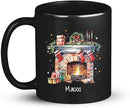 Cute Christmas Design Coffee Mug, Customized Name Black Cup For Christmas, Custom Christmas Themed Ceramic Mug 11oz 15oz, Personalized Christmas Decorative Cup, Gift For Friend Coworker by CozyNest Decor