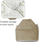 TcaFmac Organization and Storage Basket for Shelves - 16x12x12 inch Large 2 Pack Collapsible Storage Bins for Organization, Fabric Storage Cubes for Box Cloth Toy Books Kids (White & Khaki) by CozyNest Decor