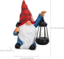 Garden Gnome Statue Solar Light Outdoor Decorations Figurine with Lantern Led Shovel Sculpture Lawn Patio Yard Porch Outside Christmas Housewarming Gifts for Women Mother's Day Grandma by GreenHaven Gardens