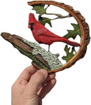 Cardinal Wood Carving - Handmade 'Cardinals Appear When Angels are Near', Unique Original Art Carving Work Statue Decor Small Animal Sculpture Art Wood Miniature by CozyNest Decor