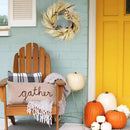 Admired By Nature Pumpkin Wheat Berry Corn Husk Wreath - 24" Artificial Hanging Wreath for Home Decor, Offices, Weddings, Events, Parties, Thanksgiving by CozyNest Decor