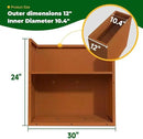 Galvanized Steel Metallic Heavy Planter for Outdoor Plants Metal Outdoor Planter Spliced Flower Box with Partitions for Outside,Indoor,Garden (Corten, 30 * 12 * 24) by CozyNest Decor