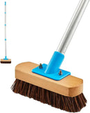 Heavy Duty Deck Brush with Long Handle - 60" Floor Scrub Brush with Stiff Natural Palmyra Bristles, Outdoor Scrubber Brushes for Cleaning Rough Surface, Concrete Floor, Patio, Garden, Sidewalk by CozyNest Decor
