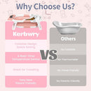 Collapsible Baby Bathtub for Newborn to Toddler (0-18 Month) - Portable Baby Bath Tub for Travel, Newborn Bathtub with Soft Towel and Floating Cushion (Pink) by TinyTreasures Baby Boutique