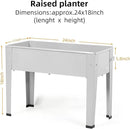 Raised Garden Bed, Garden Raised Planter Box with Legs, Galvanized Garden Planter for Herbs and Vegetables (24" Grey)