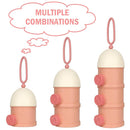 Accmor Formula Dispenser On The Go, 3 Layers Stackable Formula Container to Go, Non-Spill Portable Milk Powder Baby & Kids Snack Container, Pink by TinyTreasures Baby Boutique
