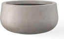 Kante 19.6" Dia Round Concrete Planter, Cement Plant Pots with Drainage Hole and Rubber Plug for Outdoor Indoor Garden Home, Modern Curvaceous Design, Weathered Concrete by GreenHaven Gardens