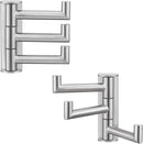 Angle Simple Swivel Towel Hooks, SUS 304 Stainless Steel Foldable Robe Hand Towel Holder for Bathroom Kitchen Wall, Brushed Nickel, 2 Pack by CozyNest Decor