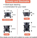 Vertical Planter 3 Tier Stackable Planters Garden Planters Strawberry Herb Flower and Vegetable Planter Indoor Outdoor Gardening Pots with Removable Wheels and Tools by CozyNest Decor