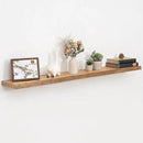 55 Inch Floating Shelves, Rustic Live Edge Elm Wood Shelves for Wall, Heavy-Duty Long Floating Shelf with Invisible Bracket, Wall Mounted Storage Shelves for Books, Bathroom, Kitchen, Natural Finish