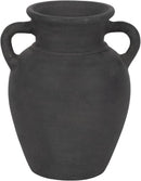 Sagebrook Home Black Boho Terracotta Vase - Amphora-Style Decorative Flower Holder for Home, Office & Living Room - 9" Black by GreenHaven Gardens