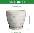 Ceramic Pots for Plants - 8 Inch Plant Pot with Drainage Hole and Saucer Large Planter Pot for Indoor Plants Outdoor Modern Flower Pot Home Decor White by GreenHaven Gardens