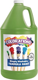 Colorations Paraben-Free Washable Tempera Paint for Kids - 1 Gallon Value Size, Vibrant Green. Non-Toxic and Made in the USA, Classroom Must Haves, Bulk Arts and Crafts Supplies by TinyTreasures Baby Boutique