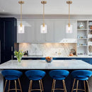 Brass Pendant Lights Kitchen Island - Gold Clear Glass Pendant Light Fixture Multiple Stems Rods 3 Units 12 Inch 3 Units 4 Inch (3 Pack Brass) by CozyNest Decor