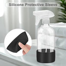 2 Pack Glass Spray Bottles with Silicone Sleeve, 16 oz Empty Refillable Containers with Adjustable Spray Nozzles, Spray Bottles for Hair, Cleaning Solutions and Plants Black&Grey by GreenHaven Gardens