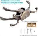 Swivel Coat Hook 2 Pack Heavy Duty Space Saving Towel Rope Hook Wall Mount Triple Swing Arms for RV Bathroom Kitchen Garage,Rustic Bronze by CozyNest Decor