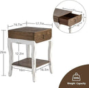 COSIEST Rustic Nightstand, 2-Tier Farmhouse Bedside Table, Wood Accent End Table with Storage Drawer and Open Display Shelf for Bedroom Nursery Living Room(Walnut) by CozyNest Decor