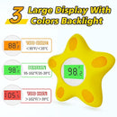 Baby Bath Thermometer, Infant Digital Water Thermometer Safety with 3 Color Backlit and Temperature Warning, Room Thermometers Floating Toy for Infant, Toddler, Bathtub, Swimming Pool (Yellow) by TinyTreasures Baby Boutique