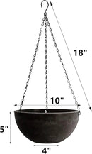 DEAYOU 2 Pack Resin Hanging Planters for Indoor Plants, 10" Hanging Flower Pots with Drainage Holes, Hanging Baskets with Chain and Hook for Garden, Outdoor, Balcony Decor (Marble Pattern) by GreenHaven Gardens