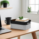 DECOMOMO Small Storage Basket, Closet Storage Bins, Baskets for Organizing Shelves (Grey & Black, Small - 6 Pack) by CozyNest Decor