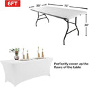 IVAPUPU 6FT Spring Table Cloth for Rectangular Fitted Events Stretch White Table Covers Washable Spandex Tablecloth Protector for Party, Wedding, Cocktail, Banquet, Festival by CozyNest Decor