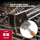 BBQ-AID All Angles BBQ Grill Brush for Outdoor Grill – Cleans All Angles, Large Wooden Handle, and Stainless Steel Bristles - BBQ Brush for Grill Cleaning – Grill Cleaner Brush Safe for BBQ and Grill by GreenHaven Gardens