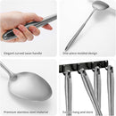 304 Stainlss Steel Kitchen Utensils Set, 12 Pcs Long Metal Cooking Utensil Gadgets Tools Set with Spatula, Ladle, Spoon, Ladle, Skimmer, Tunner, Pasta Server, Tongs(Silver, Dishwasher Safe) by CozyNest Decor