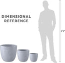Kante 18",14",10" Dia Concrete Round Planters (Set of 3), Outdoor Indoor Large Planter Pots with Drainage Hole and Rubber Plug for Home Patio Garden, Slate Gray by GreenHaven Gardens