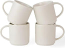 famiware Coffee Mug Set for 4, Star 12 oz Catering Mugs Cup Set with Handle for Coffee, Tea, Cocoa, Milk - Ceramic Stoneware Drinkware Set, Matte White by CozyNest Decor