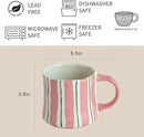 Vibrant Striped Ceramic Coffee Mug - Unique Red Design, 12oz, Microwave & Dishwasher Safe, Perfect for Daily Brews tea or coffee by CozyNest Decor