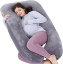 AS AWESLING Pregnancy Pillow, U Shaped Full Body Pillow, Nursing, Support and Maternity Pillow for Pregnant Women with Removable Velvet Cover (Grey) by TinyTreasures Baby Boutique