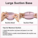 Silicone Baby Feeding Set 14 Pcs,Baby Led Weaning Supplies, Baby Spoons Suction Bowl Divided Plate Bib Cup Finger Brush,First Stage Solid Food Eating Utensils - 6+ Months(Light Pink) by TinyTreasures Baby Boutique