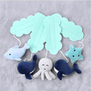 The Peanutshell Crib Mobile for Boys or Girls - Light and Dark Blue Musical Baby Crib Mobile with 12 Lullabies, Ocean Baby Nautical Nursery Decor by TinyTreasures Baby Boutique
