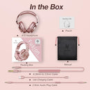 OneOdio A70 Bluetooth Over Ear Headphones, Wireless Headphones w/ 72H Playtime, Hi-Res, 3.5mm/6.35mm Wired Audio Jack for Studio Monitor & Mixing DJ Guitar AMP, Computer Laptop PC Tablet - Rose Gold by TinyTreasures Baby Boutique