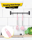 Silicone Pasta Fork and Ladle Spoon Set, Large Non Stick Kitchen Utensils for Cooking,Stirring,Serving Spaghetti, Soup, Sauce (PINK) by CozyNest Decor