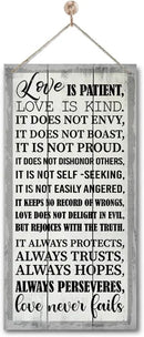 1 Corinthians 13:4-8 Inspirational Hanging Wood Decor Sign, Printed Wood Sign, Love is Patient, Love is Kind Quote, Hanging Bible Verses Woods Wall Signs, Rustic Home Decor Signs, Christian Gift J1 by CozyNest Decor
