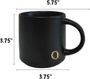COLLECTIVE HOME - Black Monogram Ceramic Mugs, 15 oz Golden Initial Coffee Cups, Elegant Alphabet Tea Mugs, Personalized Halloween Mug with Gift Box, Perfect for Office and Home Décor (o) by CozyNest Decor
