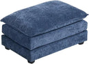Karl home Modular Ottoman for Sectional Sofa, Chenille Comfy Upholstered Furniture for Living Room, Apartment, Studio, Office, (Ottoman, Dusty-Blue) by CozyNest Decor