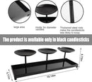 3 Pillar Black Metal Candle Holders for Table Centerpiece, Fall Thanksgiving & Halloween Dining Table, Fireplace Mantel Decor, Tray Candlestick for Living Room Rustic Decorations by CozyNest Decor