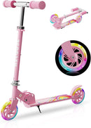 Scooter for Kids Ages 3+, 2 Wheels Kids Kick Scooter with Led Light Up & 3 Levels Adjustable, Lightweight Foldable for Boys&Girls by TinyTreasures Baby Boutique